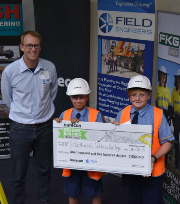 St. Catherine College receiving an Sponsorship from Field Engineers