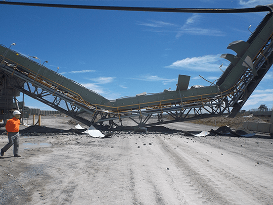 Conveyor bridge collapse at a goulburn at Field Engineers
